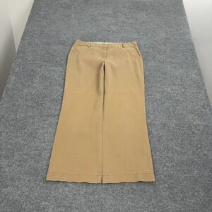 Lands End Pants Womens 10P Tan Cotton‎ Stretch Wide Leg Chino Office Casual